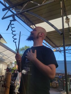 Facilitator Rob Velte pledging allegiance to a screw picket